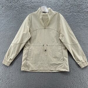 Tasc Performance Jacket Mens Small Cream 1/2 Zip Windbreaker Outdoor Pullover